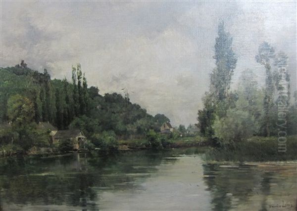 On A River Oil Painting by Maurice Levis