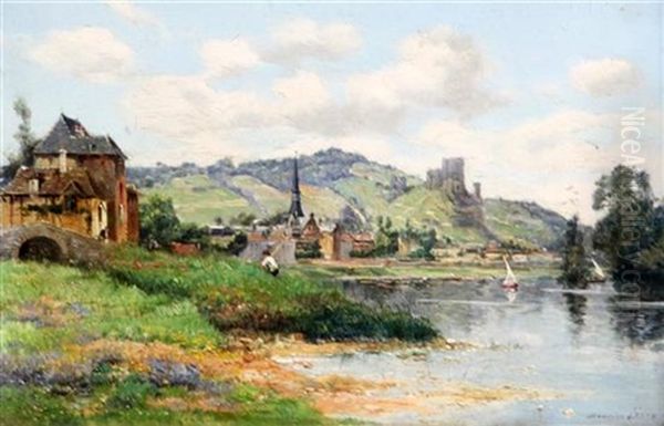 View Of Petit Andely Oil Painting by Maurice Levis