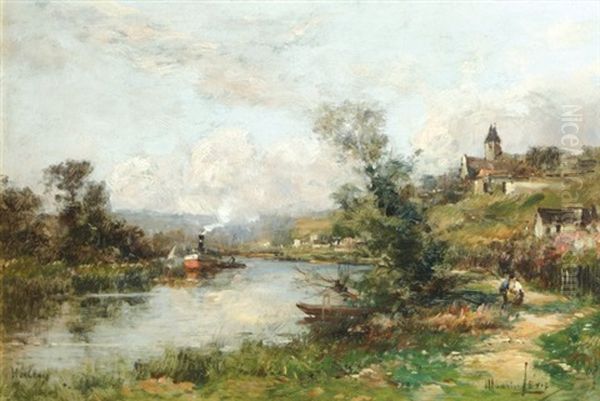 The Seine At Herblay Oil Painting by Maurice Levis