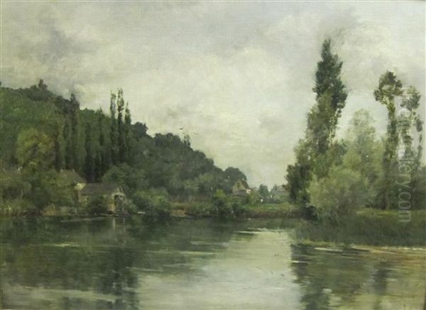 On A River Oil Painting by Maurice Levis