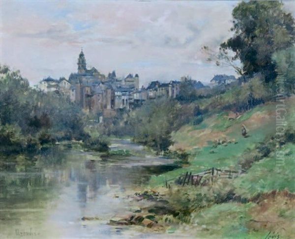 Vue D'uzerche En Bord De Vezere Oil Painting by Maurice Levis