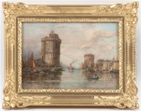 Harbor Scene Oil Painting by Maurice Levis