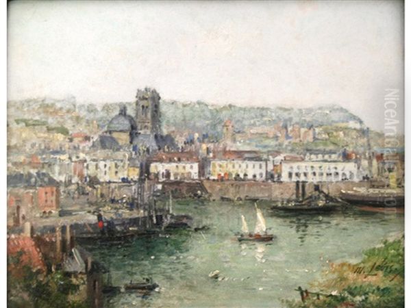 Le Port De Dieppe, France Oil Painting by Maurice Levis