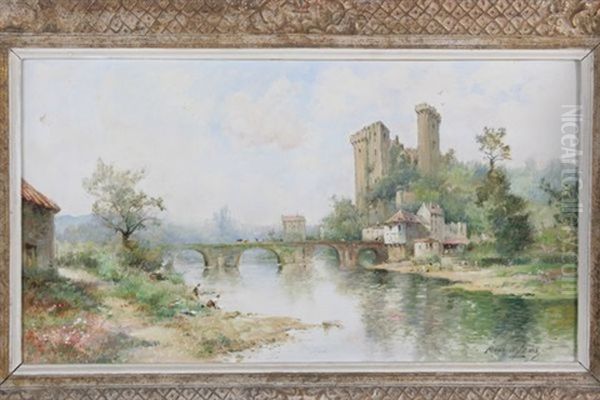 Paysage Aux Lavandieres (chateau De Clisson) by Maurice Levis