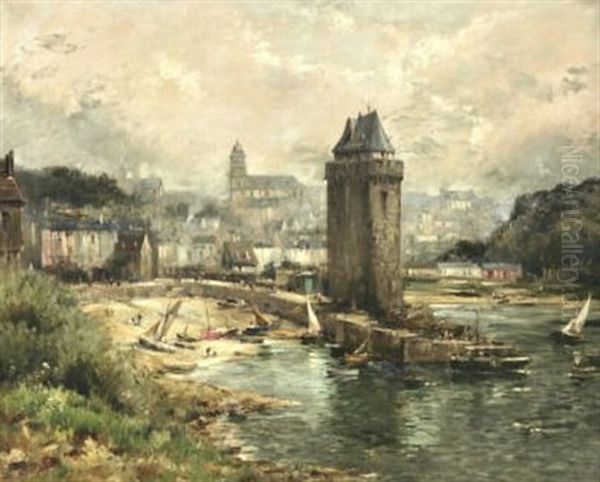 Le Pont De Saint Servan Au Matin Oil Painting by Maurice Levis