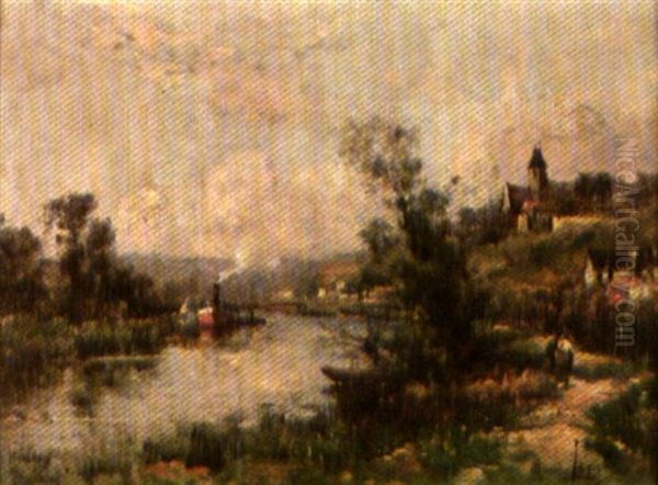 La Seine A Herblay Oil Painting by Maurice Levis