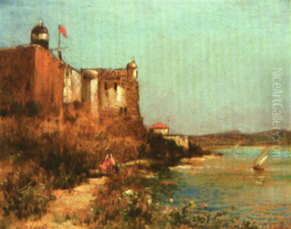 Ville Fortifiee En Bord De Mer Oil Painting by Maurice Levis