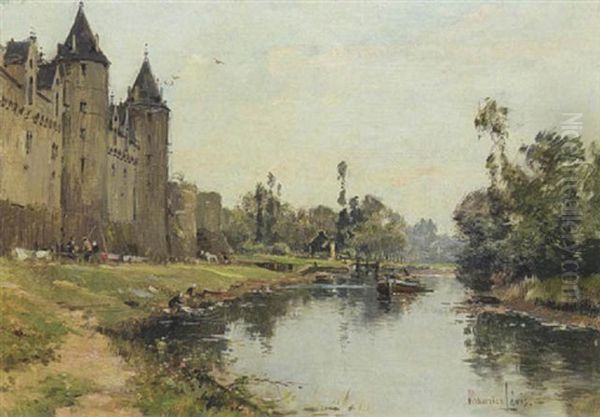 La Riviere A Josselin Oil Painting by Maurice Levis