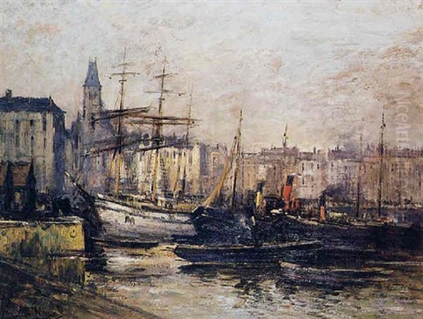 Un Coin Du Bassin A Boulogne Oil Painting by Maurice Levis