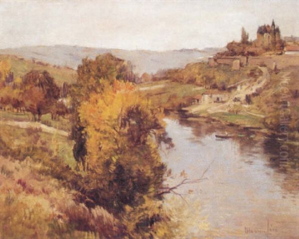 Vue De La Vallee Du Thouet A Thouars Oil Painting by Maurice Levis