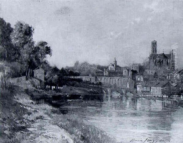 Limoges, Vue Des Bords De La Vienne Oil Painting by Maurice Levis