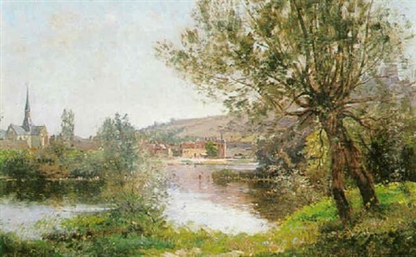 Les Bords De Seine Au Petit Andely Oil Painting by Maurice Levis