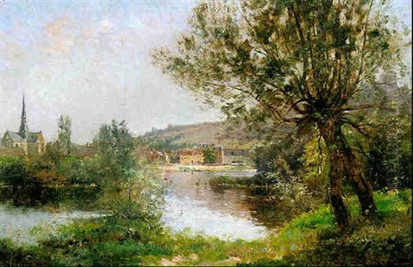 Les Bords De Seine Au Petit Andely Oil Painting by Maurice Levis