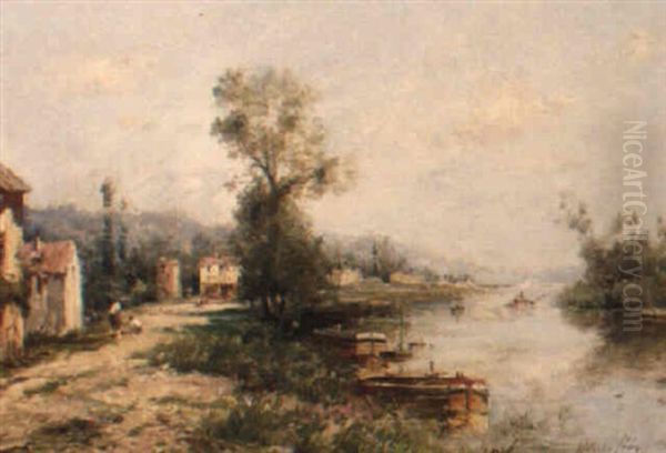 La Seine A La Frette Oil Painting by Maurice Levis