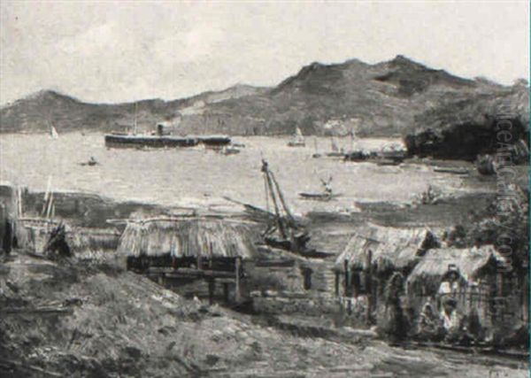 Le Djemnah En Rade . Mayotte Oil Painting by Maurice Levis