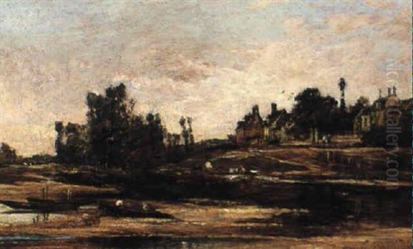 A Village By The Stream Oil Painting by Maurice Levis