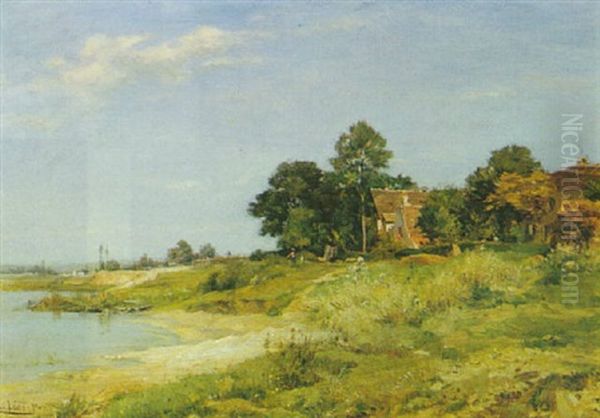 A Riverscape In Summer Oil Painting by Maurice Levis