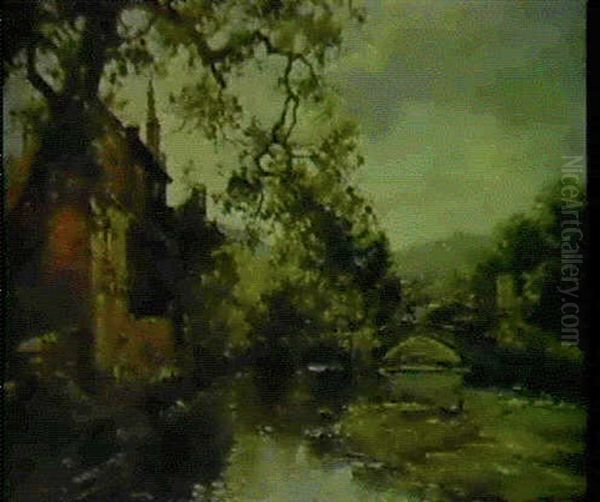 Le Vieux Pont A Mende Oil Painting by Maurice Levis