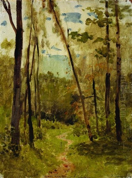 Trees In The Woods Oil Painting by Isaak Levitan