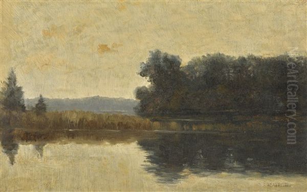 Evening By The Lake Oil Painting by Isaak Levitan