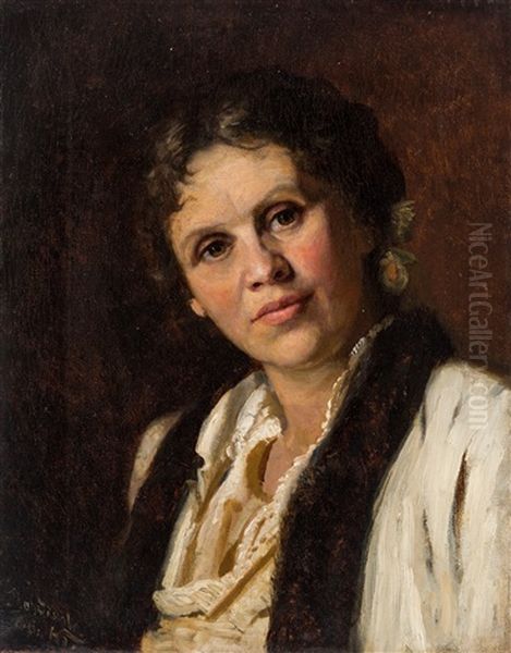 Portrait Of Sofia Kuvshinnikova Oil Painting by Isaak Levitan