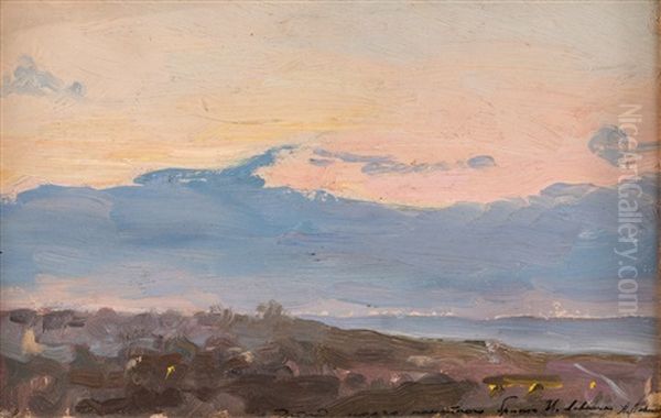 Crimean Sunset Oil Painting by Isaak Levitan