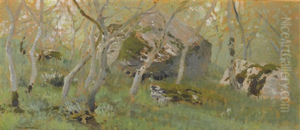 Woodland Study Oil Painting by Isaak Levitan