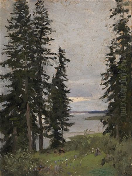 Forest By The Lake Oil Painting by Isaak Levitan