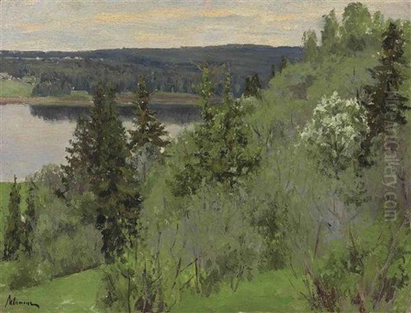 Landscape With A Lake Oil Painting by Isaak Levitan