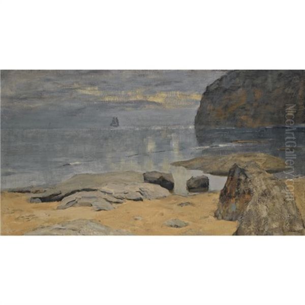 The Coast At Twilight Oil Painting by Isaak Levitan