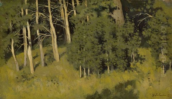 Wooded Glade Oil Painting by Isaak Levitan