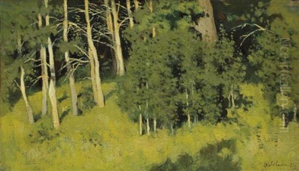 Wooded Glade Oil Painting by Isaak Levitan