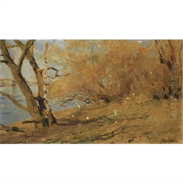 Lakeside Landscape Oil Painting by Isaak Levitan