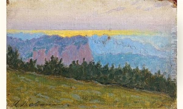 Paysage De Montagne Oil Painting by Isaak Levitan