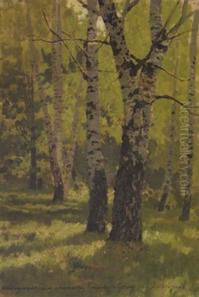 Birch Grove Oil Painting by Isaak Levitan