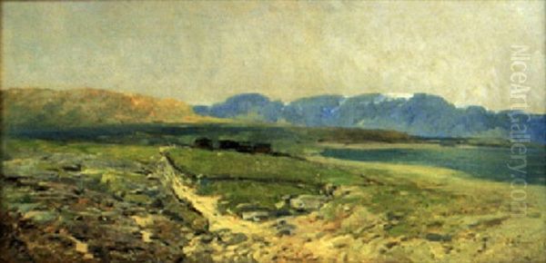 Landskapsutsikt, I Bakgrunden Bergsmassiv Oil Painting by Isaak Levitan