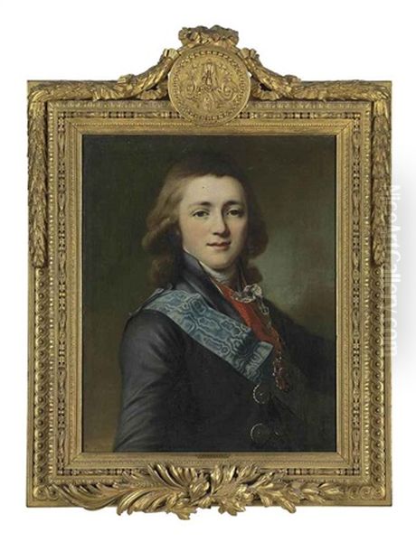 Portrait Of The Grand Duke Alexander Pavlovich (1777-1825) Oil Painting by Dimitri Gregoriovitch Levitsky