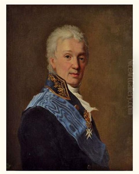 Portrait Du Comte Stroganoff (?) Oil Painting by Dimitri Gregoriovitch Levitsky