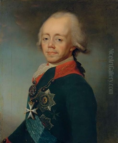 Portrait Of Emperor Paul I Of Russia Oil Painting by Dimitri Gregoriovitch Levitsky