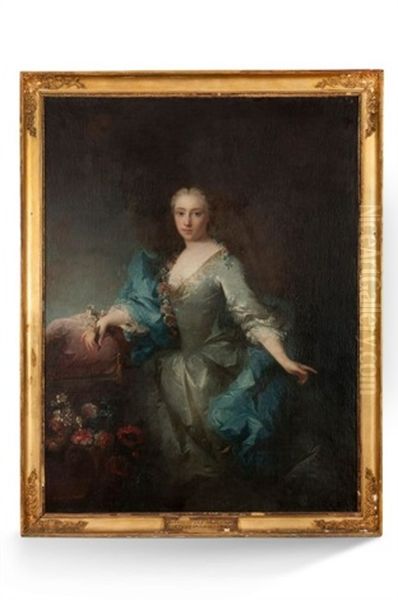 Portrait De Michelle Anne Douart De Fleurance, Comtesse De La Roche Lambert Oil Painting by Robert Levrac-Tournieres