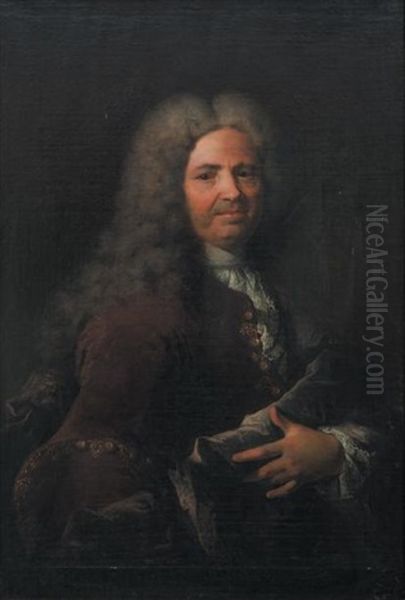 Portrait D'un Homme De Qualite Oil Painting by Robert Levrac-Tournieres