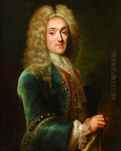 Portrait De Nicolas Marye, Vicomte De Blosseville Oil Painting by Robert Levrac-Tournieres