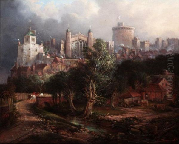 Windsor Castle Oil Painting by Siegfried Detlev Bendixen