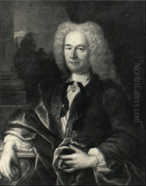 Portrait Of A Gentleman, Said To Be Of Monsieur Landrieu,   Chef De Police Under Louis Xiv Oil Painting by Robert Levrac-Tournieres