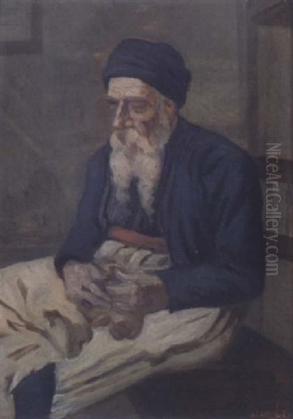 Le Rabbin Oil Painting by Alphonse Jacques (Said) Levy