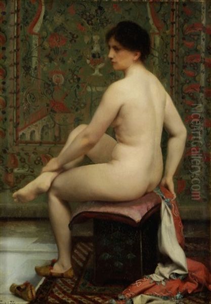 The Bath Oil Painting by Emile Levy