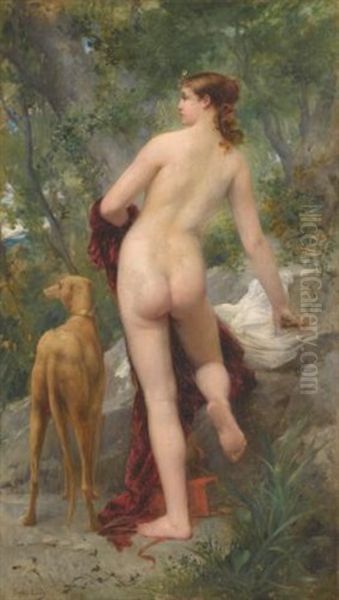 Diane Dans La Foret Oil Painting by Emile Levy