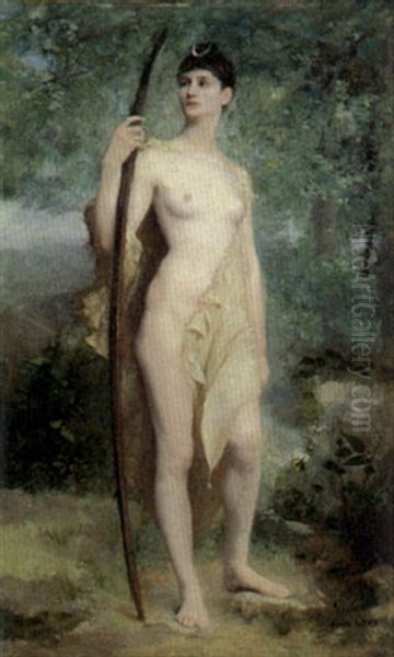 The Goddess Diana, The Huntress Oil Painting by Emile Levy