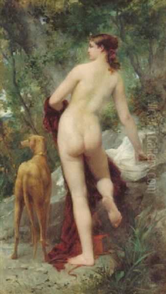 Diana Standing In The Woods by Emile Levy