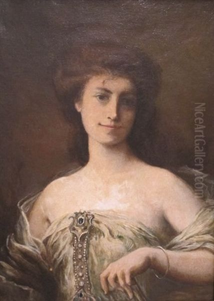 Portrait D'elegante Oil Painting by Henri Leopold Levy